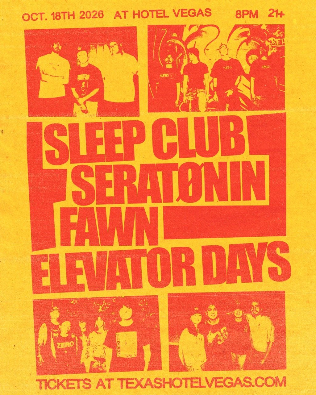 SLEEP CLUB, SERATØNIN, FAWN, ELEVATOR DAYS