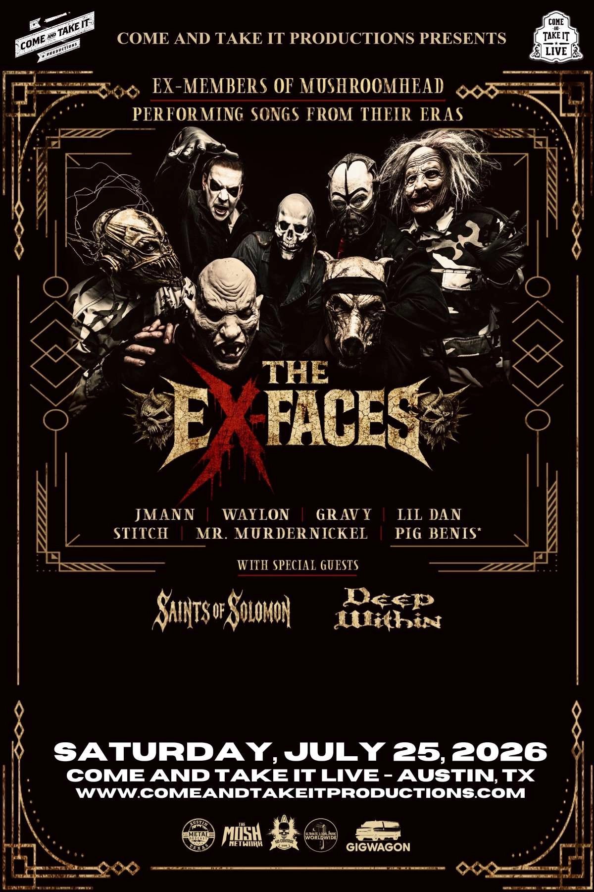 THE EX-FACES: EX-MEMBERS OF MUSHROOMHEAD PERFORMING SONGS FROM THEIR ERAS