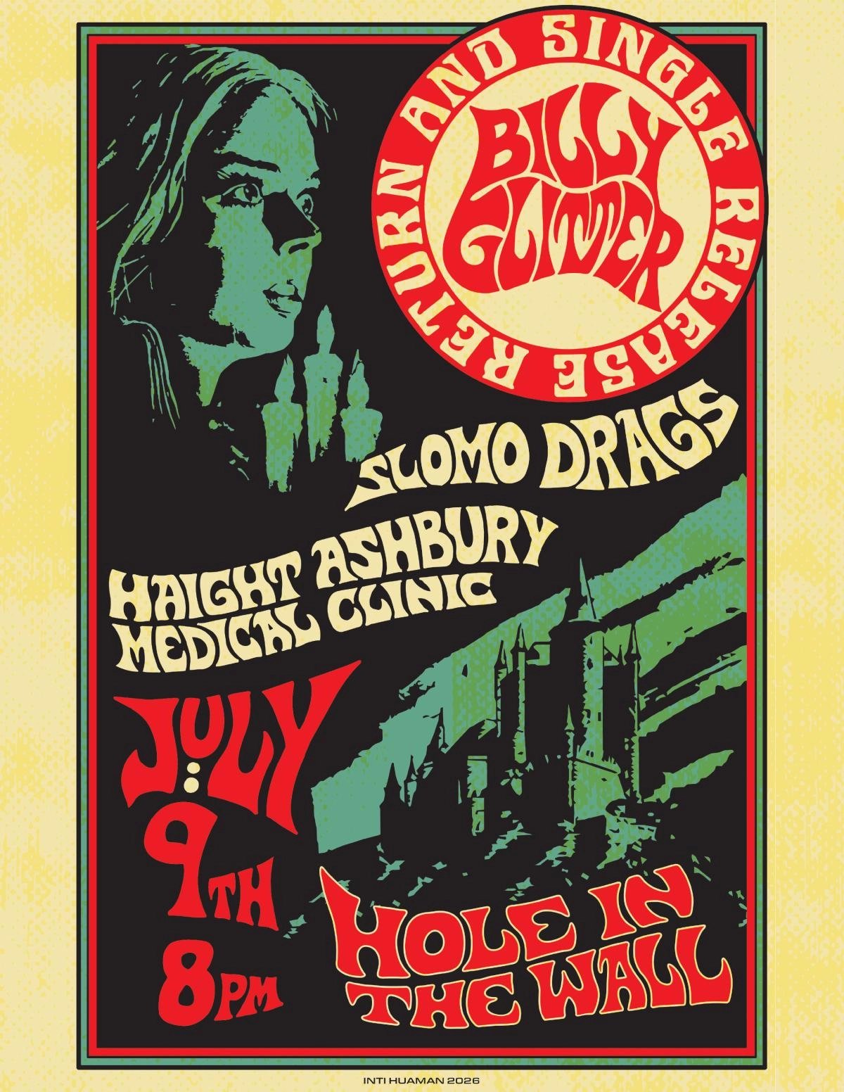 THE RETURN OF BILLY GLITTER & SINGLE RELEASE WITH SLOMO DRAGS & HAIGHT ASHBURY MEDICAL CLINIC