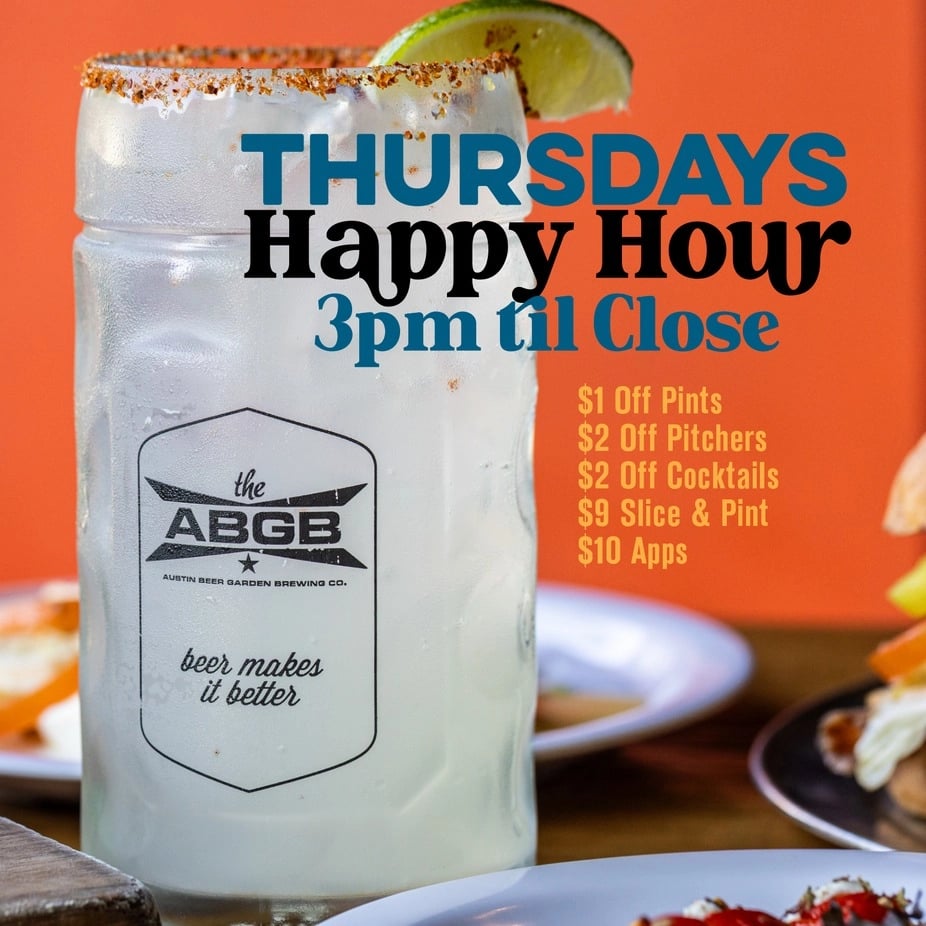 THURSDAY: ALL EVENING HAPPY HOUR