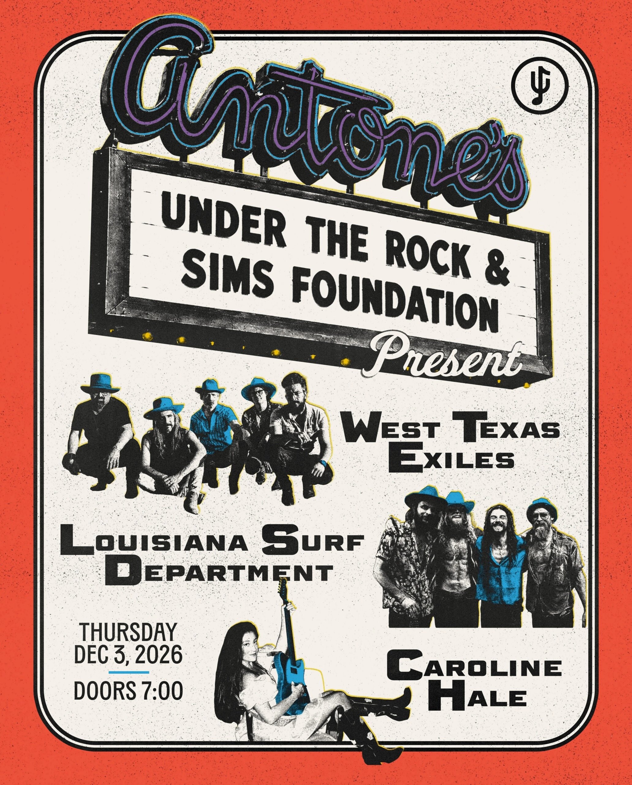 UNDER THE ROCK & SIMS W/ WEST TEXAS EXILES, LOUISIANA SURF DEPARTMENT & CAROLINE HALE