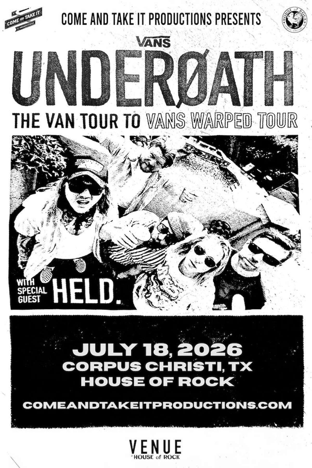 UNDEROATH: THE VAN TOUR TO VANS WARPED TOUR – CORPUS CHRISTI
