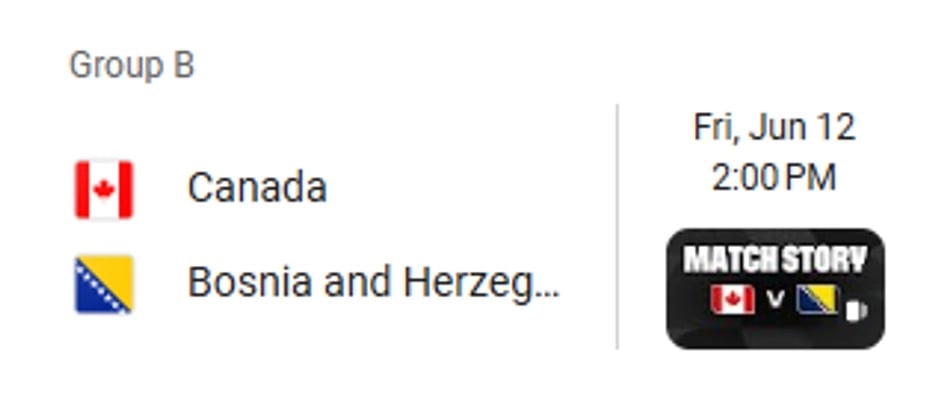 WORLD CUP: CANADA VS. BOSNIA & HERZEGOVINA