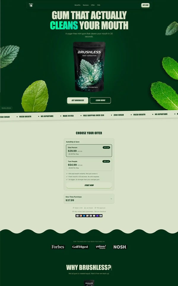 Brushless Landing Page