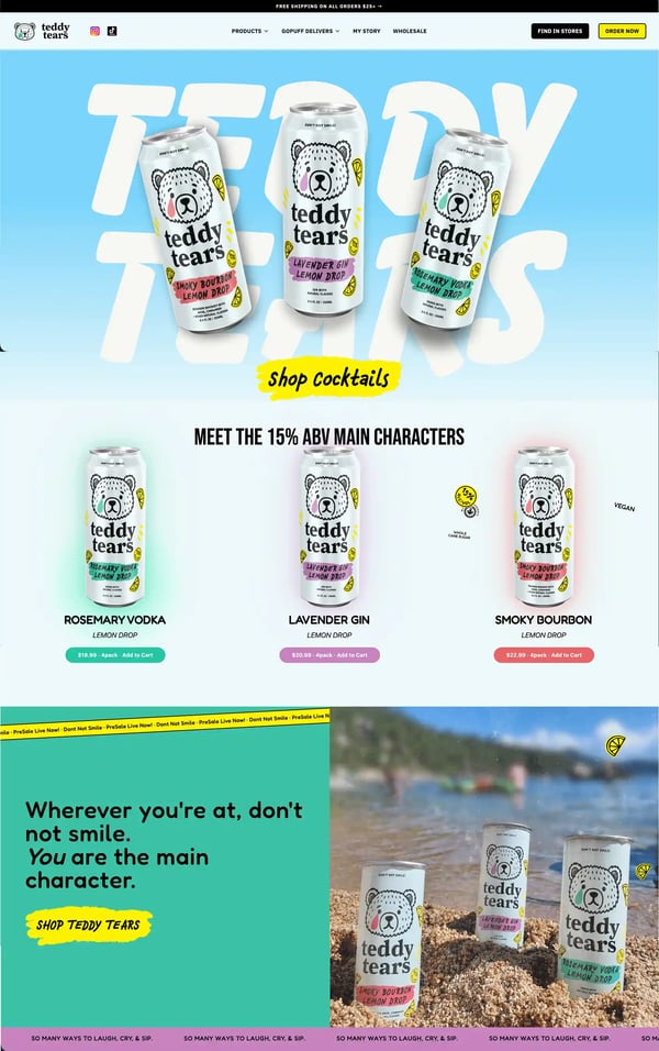 Teddy Tears Landing Page