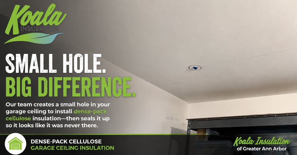 Dense-Pack Cellulose Garage Ceiling Job in Ypsilanti