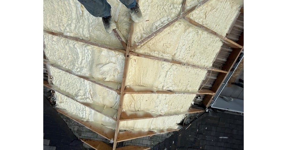 Closed Cell Spray Foam Above a Home Addition in Oregon, WI