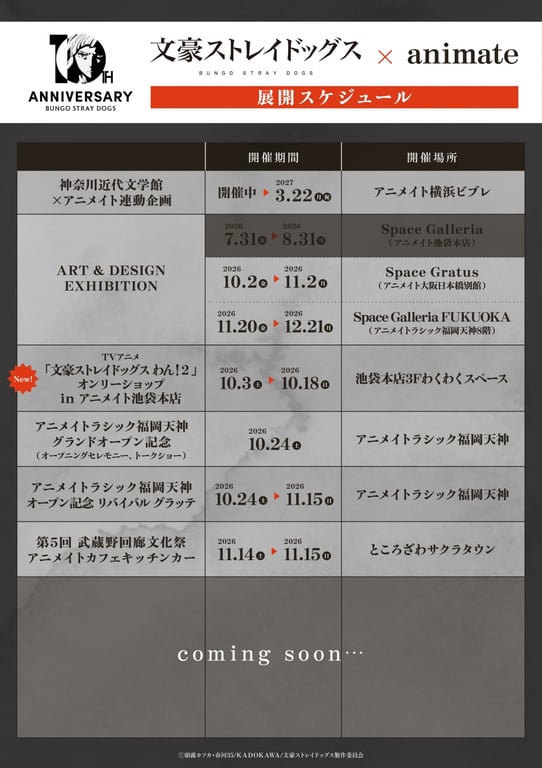 【コラボ】「文豪ストレイドッグス わん！２」のキャンペーンが発表