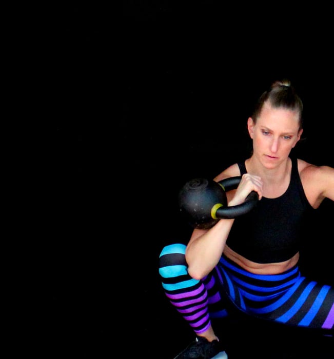 Kindal side lunging and working out hard to get out of a workout rut.
