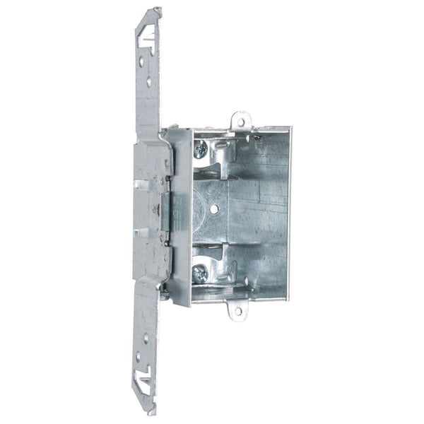 524RACO® 524 Gangable Switch Box, Steel, 12.5 cu-in Capacity, 1 Gangs, 1 Outlets, 7 Knockouts, 2.2 in H x 7 in W x 2.5 in D
