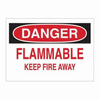 23216Brady® 23216 Rectangular Fire Sign, DANGER, 10 in H x 14 in W, Black/Red on White, B-401 Plastic, Corner Hole/Surface Mount