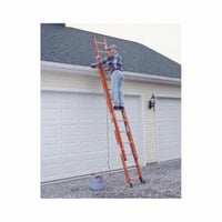 D6240-2WERNER® D6240-2 D6200-2 Flat D-Rung Extension Ladder, 40 ft OAL, ANSI Code: A14.5, 300 lb Load, Fiberglass, 12 in Adjustable Increments