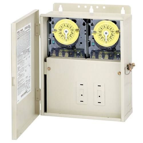 Intermatic® T10101R T10000R Power Center Mechanical Timer Switch, 24 hr Setting, 120/240 VAC, 5 hp, SPST/SPST Contact, 1 Poles