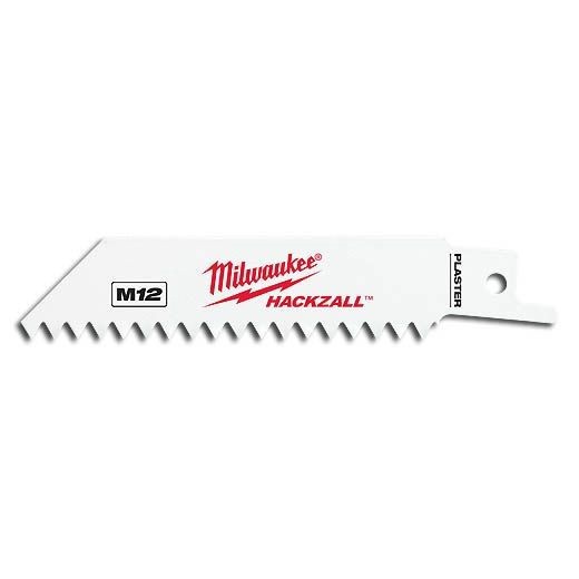 Milwaukee® 49-00-5461 Straight Back Thin Kerf Reciprocating Saw Blade, 4 in L x 3/4 in W, 6 TPI, Bi-Metal Body, Universal/Toothed Edge Tang