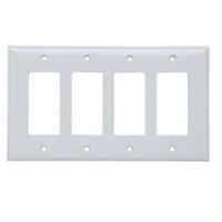 Pass & Seymour® Sierraplex® SPJ264-W Junior Jumbo Wallplate, 4 Gangs, White, 5 in H x 8.56 in W, Thermoplastic