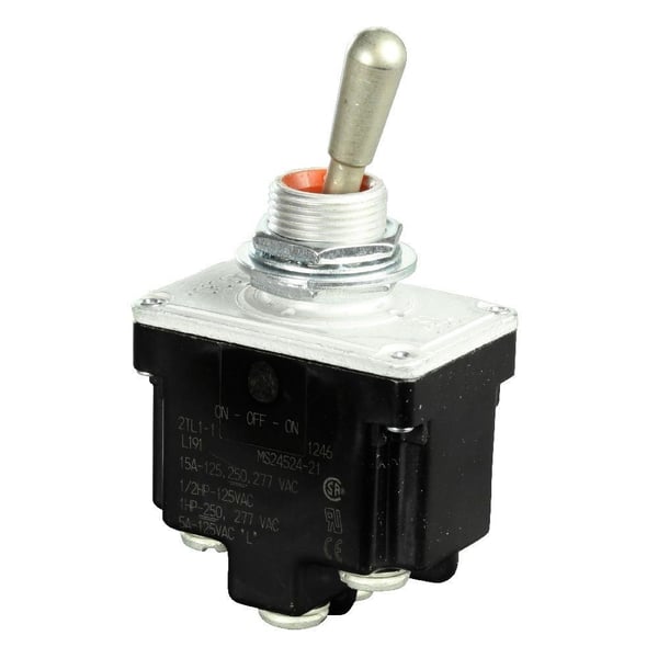 Honeywell MICRO SWITCH™ 2TL1-70 TL Series Toggle Switch, 277 VAC, 250 VDC, 20 A, 50/60 Hz, DPDT Contact