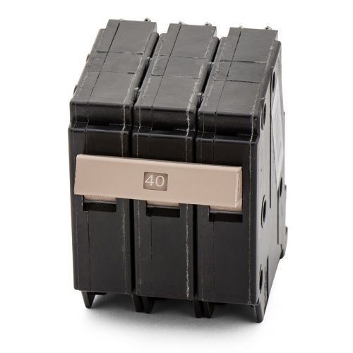 CH340EATON CH340 Type CH Standard Circuit Breaker, 240 VAC, 40 A, 10 kA Interrupt, 3 Poles, Common/Thermal Magnetic Trip