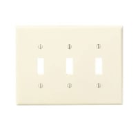 Leviton® 80511-I Midway Size Traditional Wallplate, 3 Gangs, 4-7/8 H x 6-3/4 in W, Thermoset, Ivory