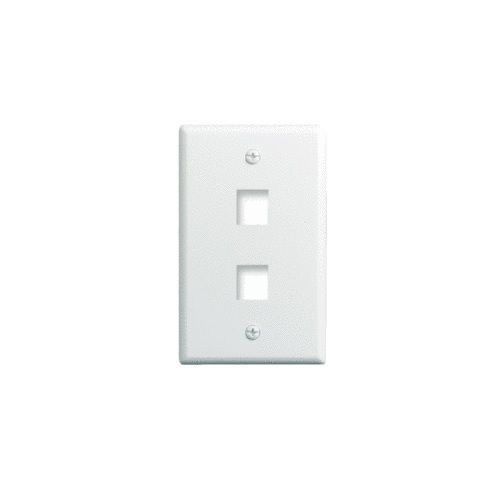 On-Q® WP3402WH Classic Keystone Wallplate, 1 Gangs, 2 Ports, Insert Module, Surface Mount, Plastic