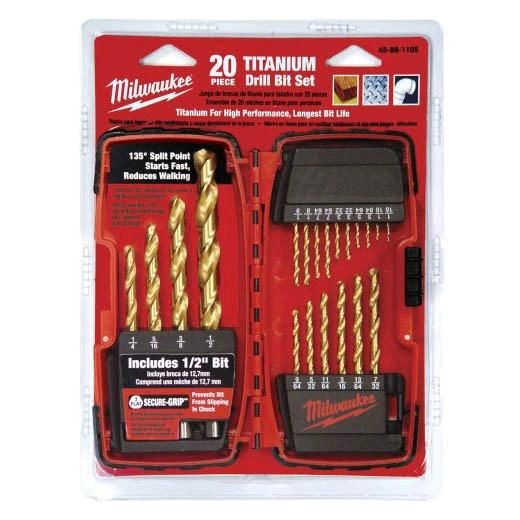 Milwaukee® Thunderbolt® 48-89-1105 Drill Bit Set, 20 Pieces, HSS, Titanium Coated