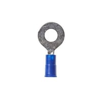 7000133677Highland™ RV14-14Q Insulated Standard Ring Terminal, 12 to 10 AWG Conductor, 1.08 in L, Butted Seam Barrel, Vinyl, Blue