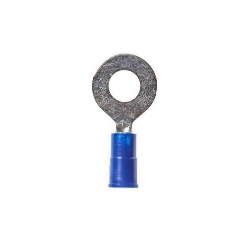 7000133677Highland™ RV14-14Q Insulated Standard Ring Terminal, 12 to 10 AWG Conductor, 1.08 in L, Butted Seam Barrel, Vinyl, Blue