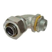 RACO® 3422 Non-Insulated Conduit Connector, 1/2 in Trade, 90 deg, Malleable Iron/Steel, Electro-Plated Zinc