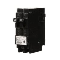 Siemens Q2020NC Type QT Duplex Low Voltage Miniature Non-Current Limiting Molded Case Circuit Breaker, 120 VAC, 20 A, 10 kA Interrupt, 1 Poles, Thermal/Magnetic Trip