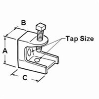 952Bridgeport® 954 Single Screw Insulator Support Beam Clamp, 1/2-13 Rod, 300 lb Load, Malleable Iron, Electro-Plated Zinc
