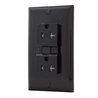 TRSGF20BKEaton Wiring Devices Arrow Hart TRSGF20BK TRSGF Duplex Tamper-Resistant GFCI Receptacle, 125 VAC, 20 A, 2 Poles, 3 Wires, Black