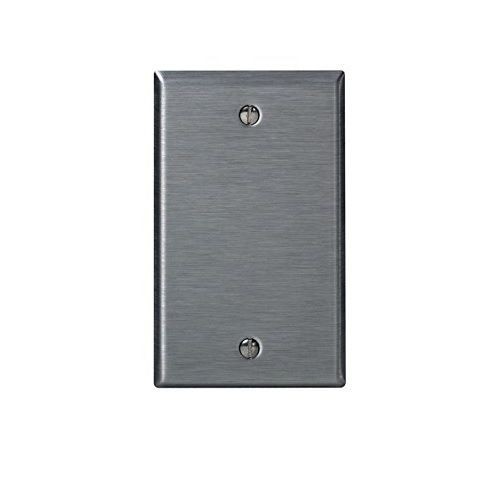 Leviton® 84014-40 Standard Size Blank Wallplate, 1 Gang, 4-1/2 in H x 2-3/4 in W, 302 Stainless Steel