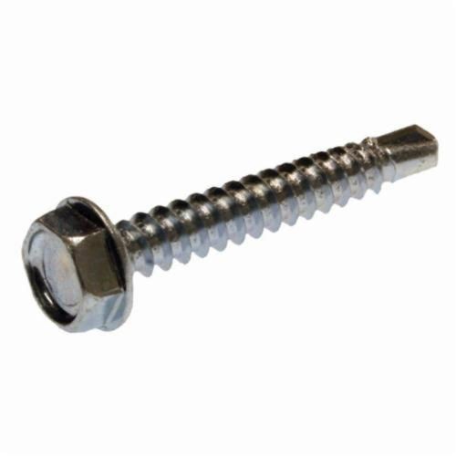 JTEKD5Metallics JTEKD2 Self-Drilling and Tapping Screw, #8-18, 3/4 in OAL, Hex Head, Steel, Drill Pont, Zinc Chromate