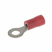 R22-8VNSI Miniterms R22-8V R Series Ring Terminal, 22 to 18 AWG Conductor, 0.827 in L, Brazed Seam Barrel, Copper, Red