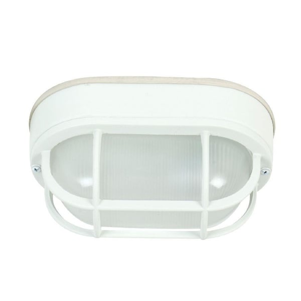 Craftmade Z396-04 Swing Bulkhead Traditional Flush Mount Lighting, (1) Incandescent Lamp, 180 W Fixture, Matte White Housing