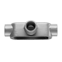 EATON Crouse-Hinds Condulet® SnapPack™ T25 CGN Type T Conduit Outlet Body With Cover and Neoprene Gasket, 3/4 in Hub, 5 Form, 7.3 cu-in Capacity, Die Cast Copper-Free Aluminum, Epoxy Powder Coated