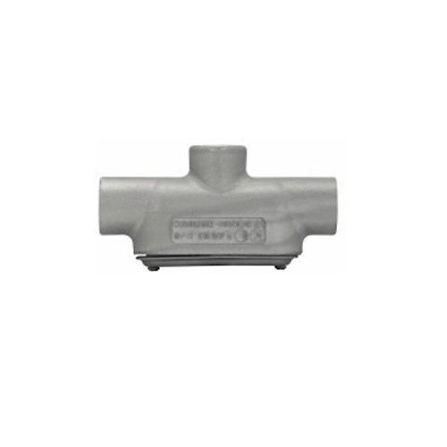 Crouse-Hinds Condulet® TB38 Type TB Conduit Outlet Body, 1 in Hub, 8 Form, Feraloy® Iron Alloy, Aluminum Acrylic Painted/Electro-Galvanized