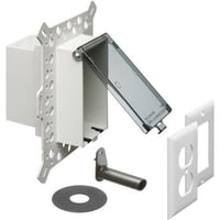 Arlington InBox™ DBVM1C Low Profile Vertical Recessed Weatherproof Box, Plastic, 22 cu-in Capacity, 1 Gangs, 1 Outlets