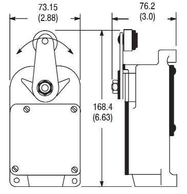801-ASC21Allen-Bradley, 801-ASC21, 801 General Purpose Limit Switch, Roller Lever Type, Snap Action, Spring Return, Type 2 Housing Style, Arrangement C