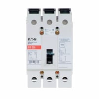 GD3100EATON GD3100 C Series Type GD Cable-In/Cable-Out Molded Case Circuit Breaker, 480 VAC/125/250 VDC, 100 A, 14/65 kA Interrupt, 3 Poles, Fixed Thermal/Fixed Magnetic/Non-Interchangeable Trip