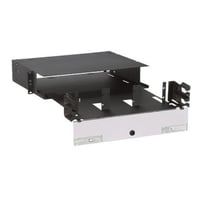 FRME2UPanduit® Opticom® QuickNet™ FRME2U 6-Port Rack Mount Fiber Optic Enclosure, 144 Fiber, 2 Rack, Black, Steel