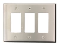 SO263Leviton® Decora® SO263 Oversized GFCI Wallplate, 3 Gangs, 302 Stainless Steel