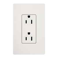 Claro® CARS-15-TR-WH Tamper Resistant Receptacle, 125 VAC, 15 A, White