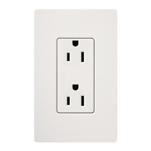 Claro® CARS-15-TR-WH Tamper Resistant Receptacle, 125 VAC, 15 A, White