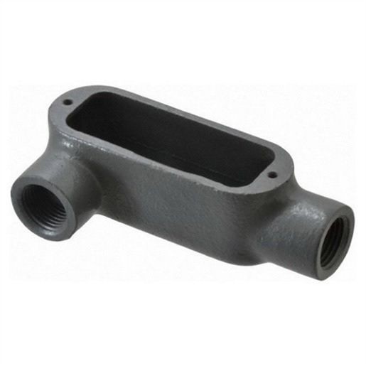O-Z/Gedney LR67 Type LR Conduit Outlet Body, 2 in Hub, Form 7 Form, 50 cu-in Capacity, Grayloy Iron, Aluminum Enamel/Zinc Electroplated