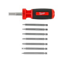 Milwaukee® 48-22-2102 10-in-1 Multi-Bit Screwdriver, 8 Pieces, Anti-Roll/Ergonomic Handle, Steel