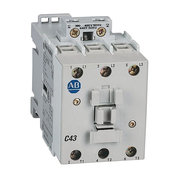 100-C43B10Allen-Bradley 100-C43B10 100-C IEC Contactor, Screw Terminals, Line Side, 43A, 1 N.O. 0 N.C. Auxiliary Contact Configuration