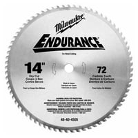 Milwaukee® 48-40-4505 Circular Saw Blade, 14 in Dia x 0.045 in THK, 1 in Arbor, Hardened Steel Blade, 72 Teeth