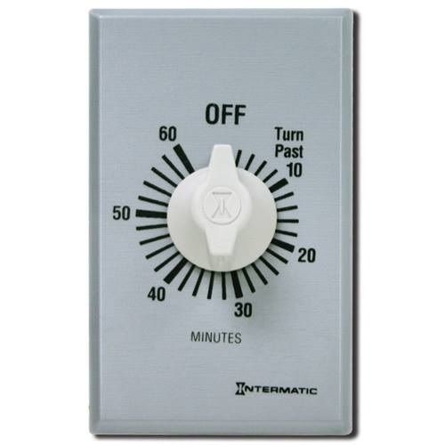 Intermatic® FF60MC FF Series Auto Off Commercial Mechanical Spring Wound Timer, 60 min Setting, 125/257 VAC, 1 hp, 2 hp hp, 1NO/SPST Contact, 1 Poles
