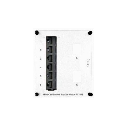 On-Q® AC1013 Rectangular Network Interface Module, Cat 6 RJ45 Interface, 6 Ports