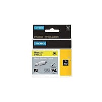DYMO® 18051 Heat Shrink Tube Label, 1.5 m L x 6 mm W, Black/White, Polyolefin